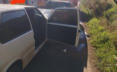 Grávida fica ferida em engavetamento na SC-305, em São Lourenço do Oeste