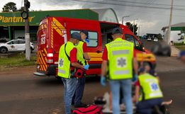 Colisão lateral deixa motociclista ferida em São Miguel do Oeste 