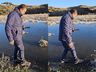 Fotógrafo caminha sobre lago congelado em dia com 40 cidades abaixo de zero em SC