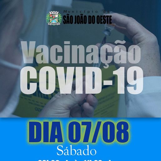Município vacina contra Covid e gripe neste sábado