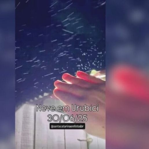  SC registra a primeira neve do inverno de 2025 em meio ao alerta de frio intenso