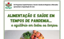 Epagri promove capacitação online sobre alimentação e saúde em tempos de pandemia