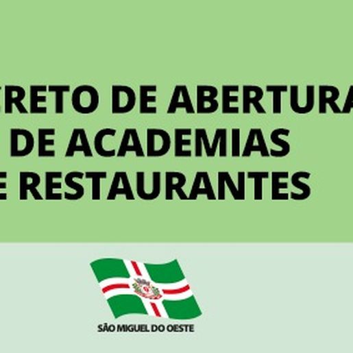 Prefeito emite Decreto  autorizando a abertura de  restaurantes e academias 