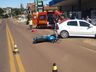 Rapaz fica ferido em colisão de carro e moto no centro de Iporã do Oeste 