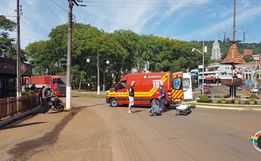 Mulher fica ferida em queda de moto em Itapiranga 