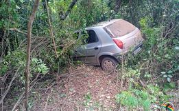 Saída de pista deixa condutor ferido na SC 163, em Itapiranga