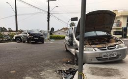 VÍDEO: Colisão lateral entre dois veículos deixa uma pessoa ferida em SMOeste 