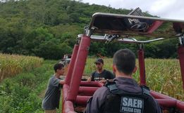 Balão com 9 pessoas cai durante passeio na divisa entre SC e RS