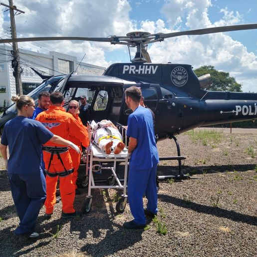 Vítima de ferimento por arma branca é transferido pelo SAER/SARA para Chapecó 