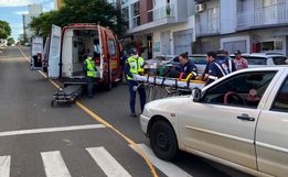Atropelamento deixa idoso ferido no centro de SMOeste