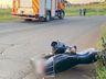 Colisão entre caminhão e moto deixa motociclista ferido em Descanso