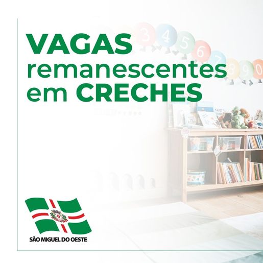 Educação de SMOeste divulga edital de vagas remanescentes para creches 