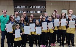 Grupo de Patinação Águia Dourada é homenageado pela Câmara de São José do Cedro