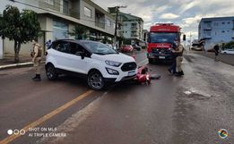 Colisão entre carro e moto deixa idoso ferido em São José do Cedro