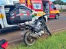Colisão traseira deixa motociclista ferido na SC-163, em São Miguel do Oeste 