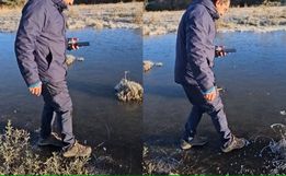 Fotógrafo caminha sobre lago congelado em dia com 40 cidades abaixo de zero em SC