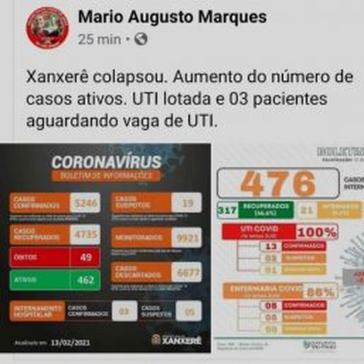 Diretor confirma e Hospital de Xanxerê colapsa sem leitos de UTI para pacientes com covid-19