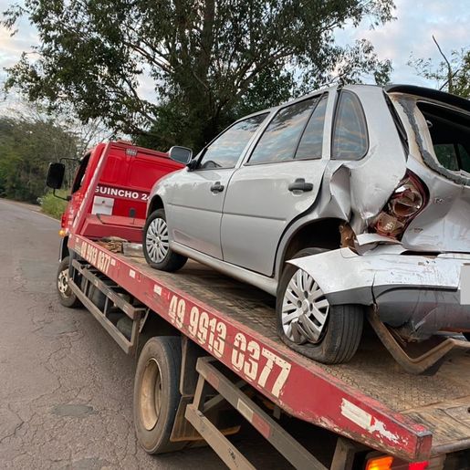 Homem sofre ferimentos em colisão traseira na SC 163 em Itapiranga