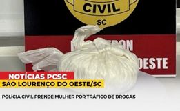 Mulher é presa por tráfico de droga em São Lourenço do Oeste