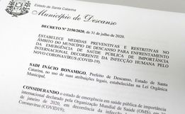 Prefeito de Descanso assina decreto com medidas restritivas