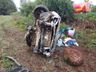Óleo na pista provoca capotamento na BR-282
