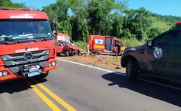 Motorista fica ferido em saída de pista e colisão em Romelândia