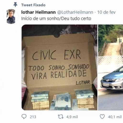 Jovem consegue comprar carro dos sonhos e viraliza nas redes sociais