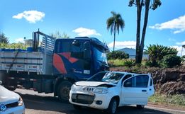 Acidente na SC 163 interdita parcialmente a pista 