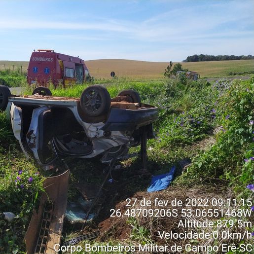 Saída de pista é registrada na SC-160