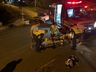 VÍDEO: Casal fica ferido em colisão entre camionete e motocicleta 