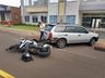 Acidente entre carro e moto deixa homem ferido em SMOeste