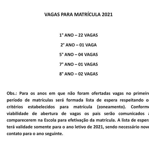Escola Porto Novo lança edital de matrículas