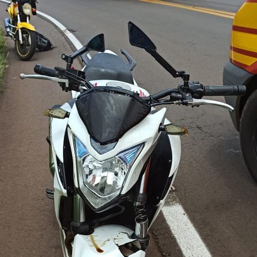 Acidente entre moto e caminhão deixa ferido na SC-160