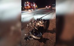 Jovem fica ferido em colisão entre camionete e moto na BR-282