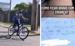 Pedido de desculpas de menino que riscou carro após cair de bicicleta viraliza