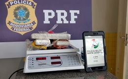 PRF e PM apreendem 2,5 kg de maconha escondida em tanque de gasolina na BR-282 