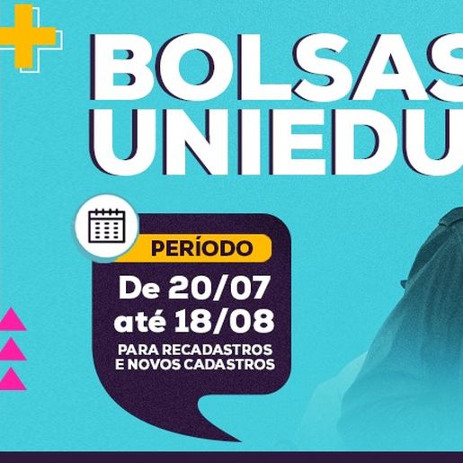 Inscrições para concorrer a bolsas do Uniedu podem ser realizadas até 18 de agosto