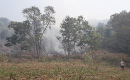 Bombeiros passam sete horas em combate a incêndio em vegetação