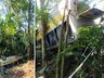 Micro-ônibus com 13 crianças perde freios, capota e cai em ribanceira em SC