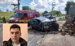 Homem morre após carro colidir em muro 