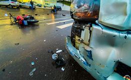 Colisão deixa motociclista ferido na Willy Barth; vídeo