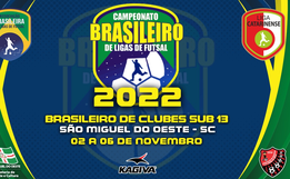 Guarani sediará Campeonato Brasileiro de Ligas de Futsal Sub-13 em novembro