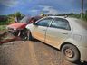 Colisão entre dois carros deixa mulher ferida no interior de São Miguel do Oeste 