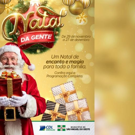 "Natal da Gente" começa neste sábado em SMO com chegada do Papai Noel 