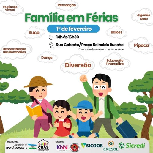 CRAS de Iporã do Oeste promove evento “Família em Férias”  neste sábado