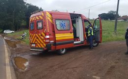 Acidente deixa motociclista ferido na SC 163, em São João do Oeste