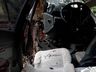 Carro fica destruído após colisão contra árvore na SC-305, em Guaraciaba