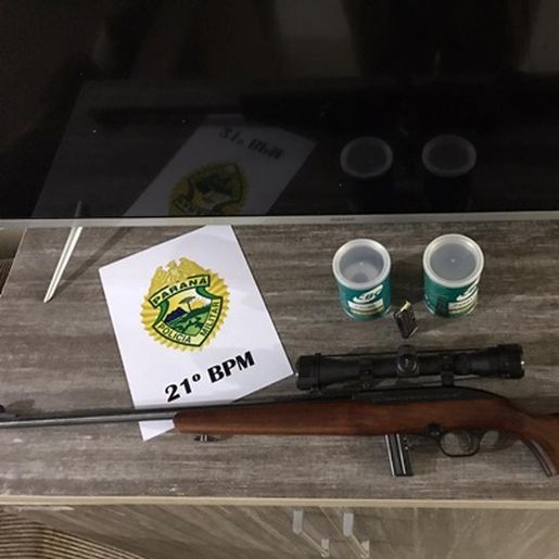 Após ameaçar familiares, homem é preso com rifle e 175 munições