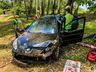 Saída de pista deixa mulher ferida na BR-163; assista ao vídeo