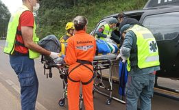 Acidente na SC-160 deixa motociclista gravemente ferido 